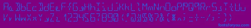 Segment16aRegular-Schriftart – Blaue Schriften auf violettem Hintergrund