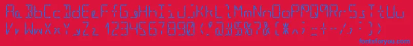 Segment16aRegular Font – Blue Fonts on Red Background