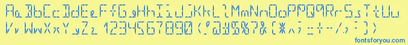Segment16aRegular Font – Blue Fonts on Yellow Background