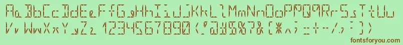 Шрифт Segment16aRegular – коричневые шрифты на зелёном фоне