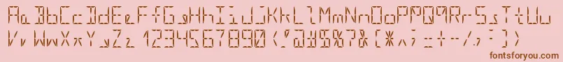 Segment16aRegular Font – Brown Fonts on Pink Background