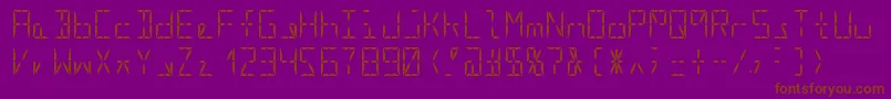 Segment16aRegular-Schriftart – Braune Schriften auf violettem Hintergrund