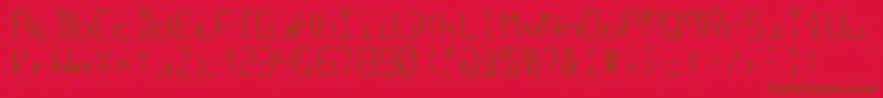 Segment16aRegular-fontti – ruskeat fontit punaisella taustalla