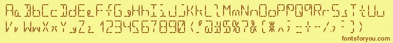 フォントSegment16aRegular – 茶色の文字が黄色の背景にあります。