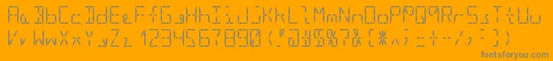 Segment16aRegular-Schriftart – Graue Schriften auf orangefarbenem Hintergrund