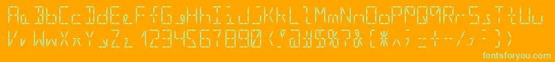 Segment16aRegular-fontti – vihreät fontit oranssilla taustalla