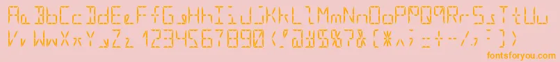 Segment16aRegular-fontti – oranssit fontit vaaleanpunaisella taustalla