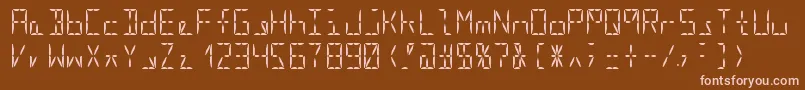 Segment16aRegular Font – Pink Fonts on Brown Background