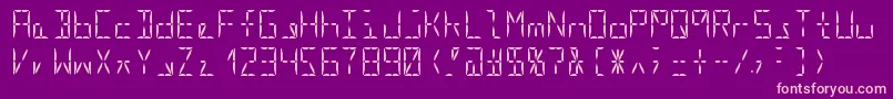 Segment16aRegular-fontti – vaaleanpunaiset fontit violetilla taustalla