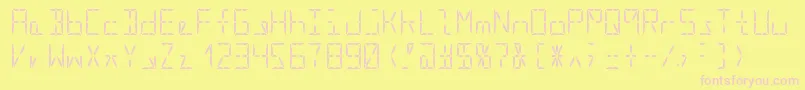 Segment16aRegular Font – Pink Fonts on Yellow Background