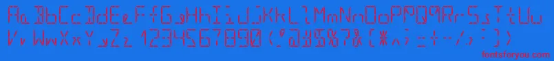 Segment16aRegular Font – Red Fonts on Blue Background