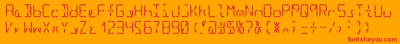 Segment16aRegular Font – Red Fonts on Orange Background