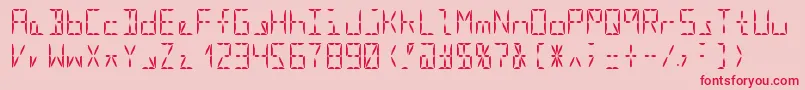 Segment16aRegular-fontti – punaiset fontit vaaleanpunaisella taustalla