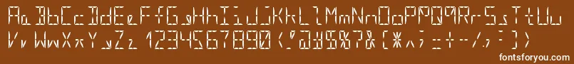 Segment16aRegular-fontti – valkoiset fontit ruskealla taustalla