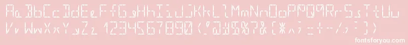 Segment16aRegular-fontti – valkoiset fontit vaaleanpunaisella taustalla