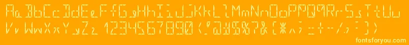 Segment16aRegular-Schriftart – Gelbe Schriften auf orangefarbenem Hintergrund