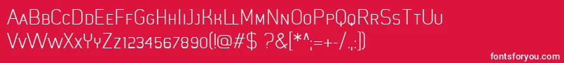 フォントMistergiaccoLightcaps – 赤い背景に白い文字