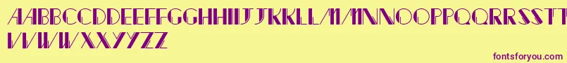Jacked-Schriftart – Violette Schriften auf gelbem Hintergrund