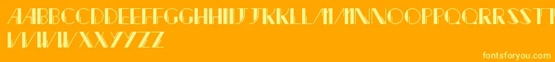 Jacked-Schriftart – Gelbe Schriften auf orangefarbenem Hintergrund