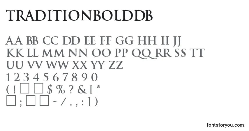 TraditionBoldDb Font – alphabet, numbers, special characters