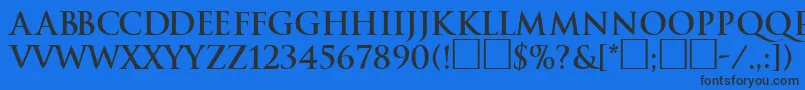 TraditionBoldDb Font – Black Fonts on Blue Background