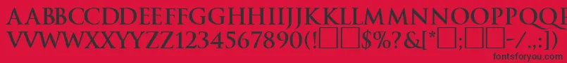 Шрифт TraditionBoldDb – чёрные шрифты на красном фоне
