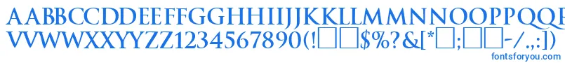 フォントTraditionBoldDb – 白い背景に青い文字