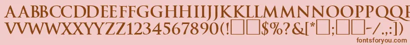 Шрифт TraditionBoldDb – коричневые шрифты на розовом фоне