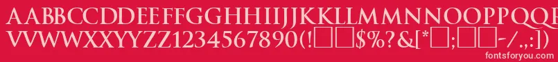 フォントTraditionBoldDb – 赤い背景にピンクのフォント