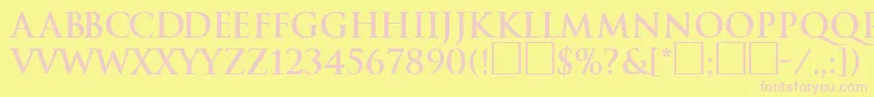 TraditionBoldDb Font – Pink Fonts on Yellow Background