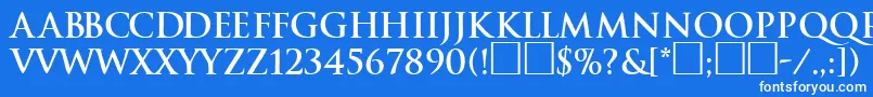 フォントTraditionBoldDb – 青い背景に白い文字