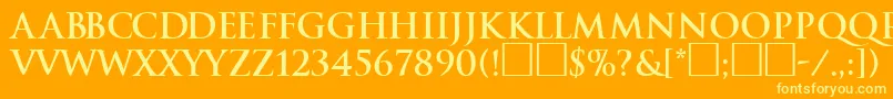 TraditionBoldDb Font – Yellow Fonts on Orange Background