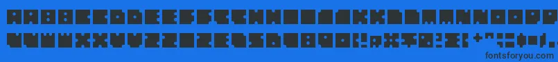 Squarescircles Font – Black Fonts on Blue Background