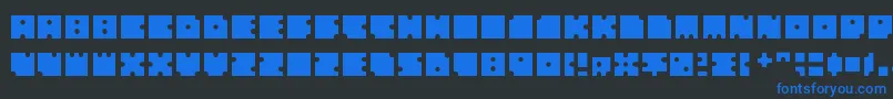 Squarescircles-Schriftart – Blaue Schriften auf schwarzem Hintergrund