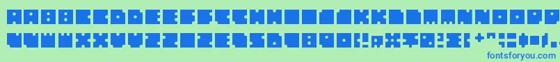 Squarescircles Font – Blue Fonts on Green Background