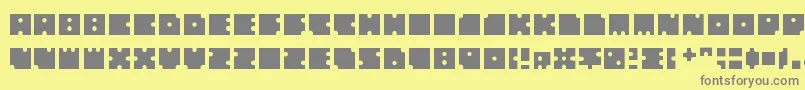 Squarescircles-Schriftart – Graue Schriften auf gelbem Hintergrund