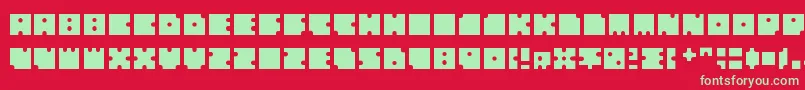 Squarescircles Font – Green Fonts on Red Background
