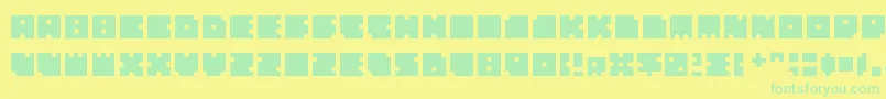 Saiba mais sobre a fonte Squarescircles Fonte Squarescircles – fontes verdes em um fundo amarelo