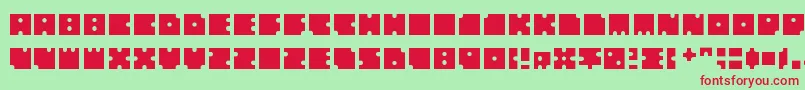 Squarescircles Font – Red Fonts on Green Background