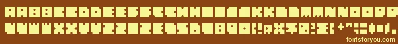Squarescircles Font – Yellow Fonts on Brown Background