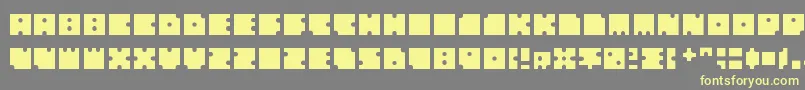 Squarescircles-Schriftart – Gelbe Schriften auf grauem Hintergrund