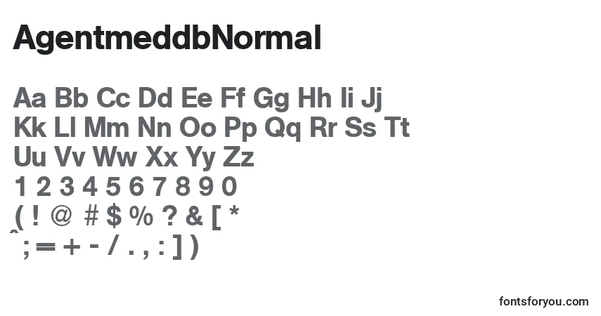 Czcionka AgentmeddbNormal – alfabet, cyfry, specjalne znaki