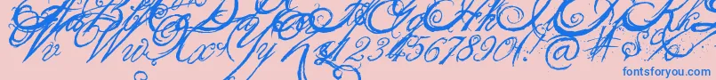 TheKing26QueenFont Font – Blue Fonts on Pink Background