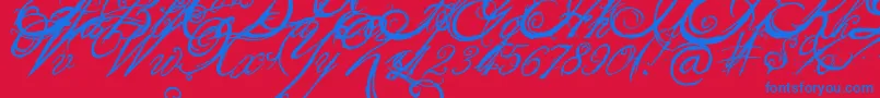 TheKing26QueenFont Font – Blue Fonts on Red Background