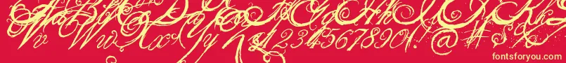 TheKing26QueenFont Font – Yellow Fonts on Red Background