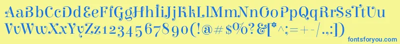 ElsieswashcapsRegular Font – Blue Fonts on Yellow Background