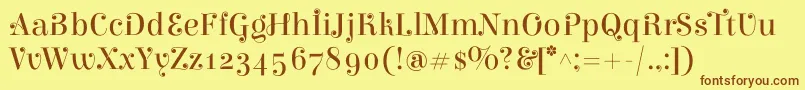 ElsieswashcapsRegular Font – Brown Fonts on Yellow Background