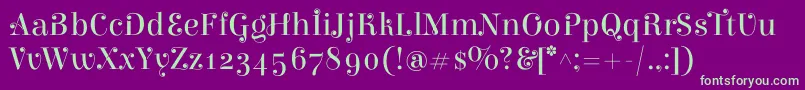 ElsieswashcapsRegular Font – Green Fonts on Purple Background