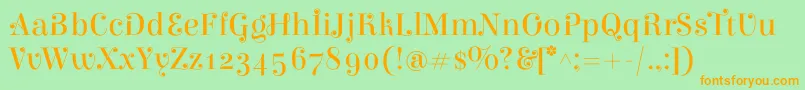 ElsieswashcapsRegular Font – Orange Fonts on Green Background