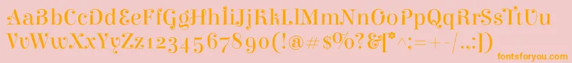 ElsieswashcapsRegular-Schriftart – Orangefarbene Schriften auf rosa Hintergrund